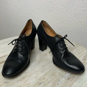 Embassy London heels Oxford shoes sz 8 EU 39 Black Women's Lace-Up